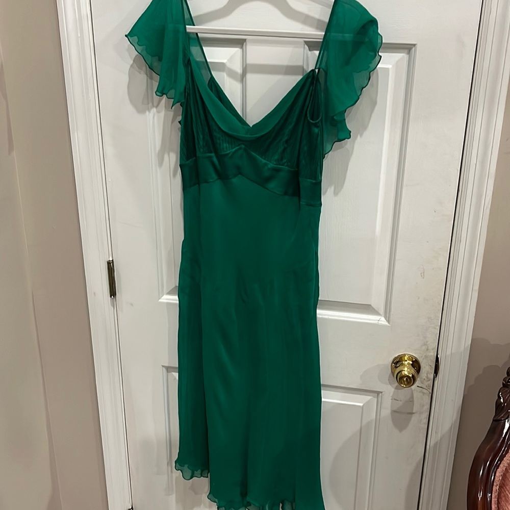 Diane vonFurstenberg green silk dress sz 8